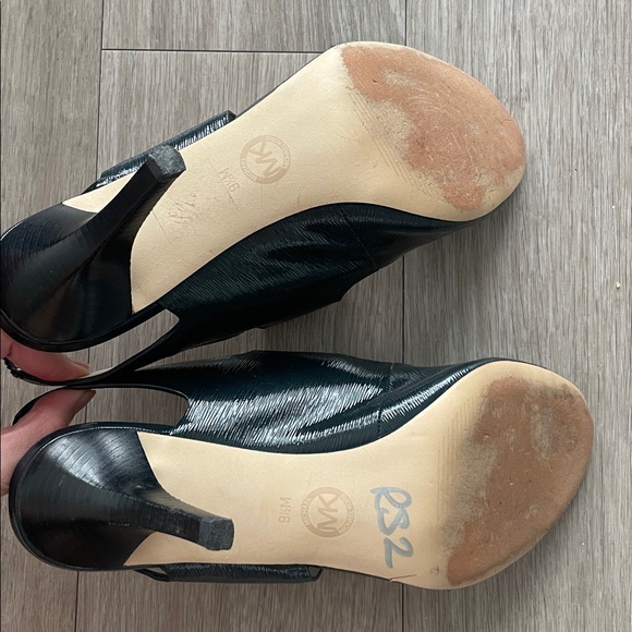 Michael Kors Rochelle open toe sling back heels in patent leather size 9.5 - Picture 4 of 6
